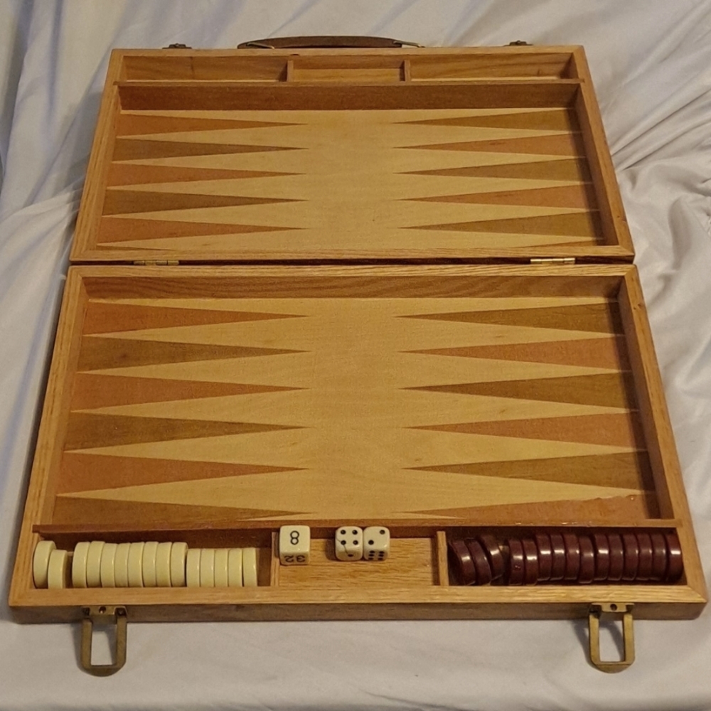Wooden Backgammon Game